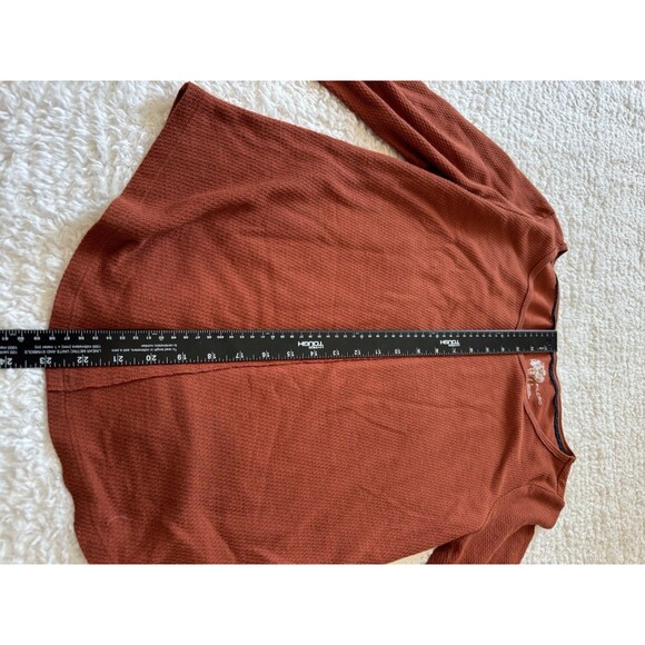 Pilcro Long-Sleeve Tunic Top Boho Crochet Sleeves Size S, Rust with Multicolor - Picture 5 of 8